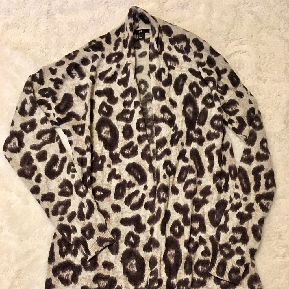 Animal Print Open Sweater H&M